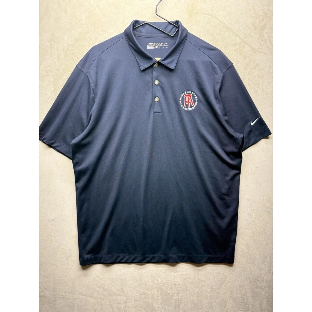 Nike Golf Barstool Sports Polo Shirt Men's XL Blue Performance Dri-FIT Stretch